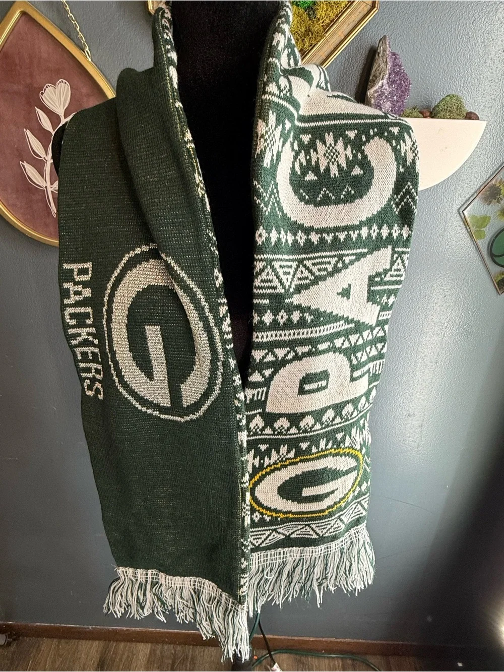 Forever Collectibles Green & Cream  Green Bay Packers Knit Scarf